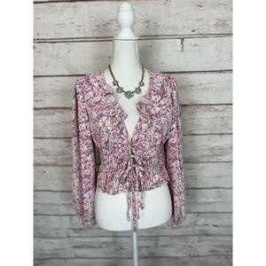 LUSH crop blouse medium NWT